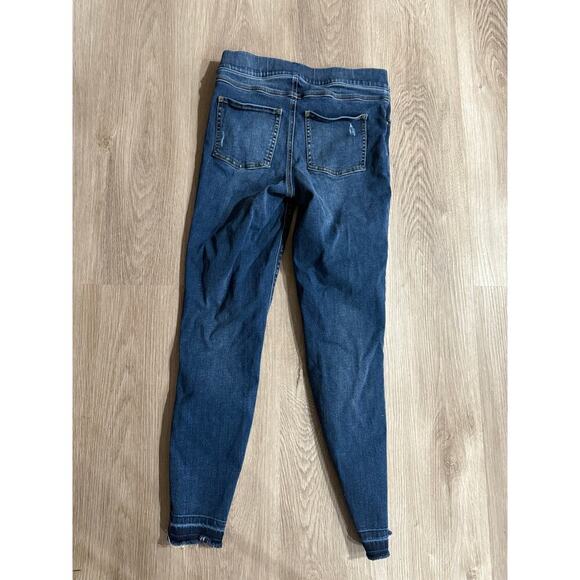 Spanx Blue Denim Legging Jegging, Women's size Small, Distressed - Picture 4 of 4